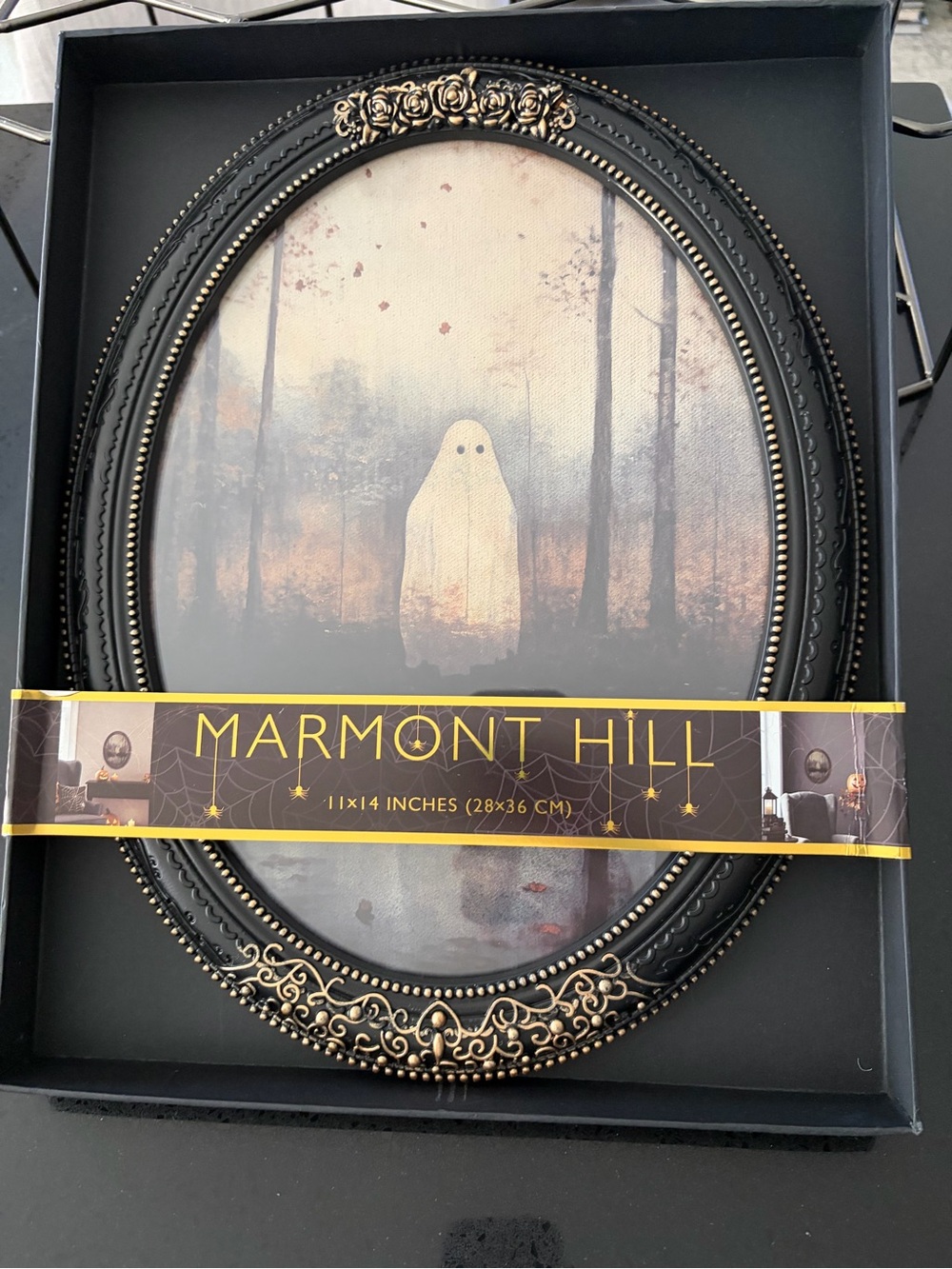 Black & Gold Oval Ghost Wall Art